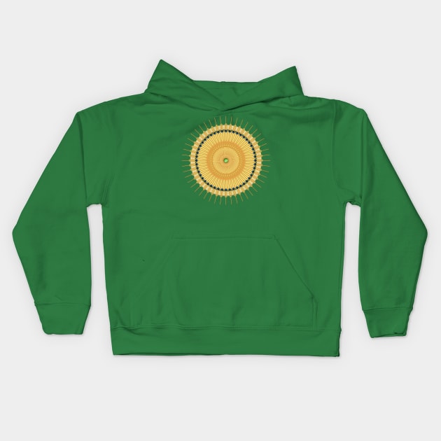 Art Deco Sunburst Kids Hoodie by Art By Cleave